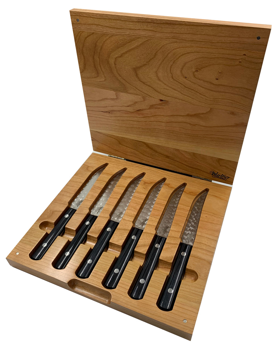 Steak Knives (Set of 6) in Woodburned Boxwood