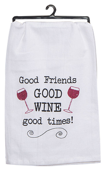 Good Friends Good Wine Towel