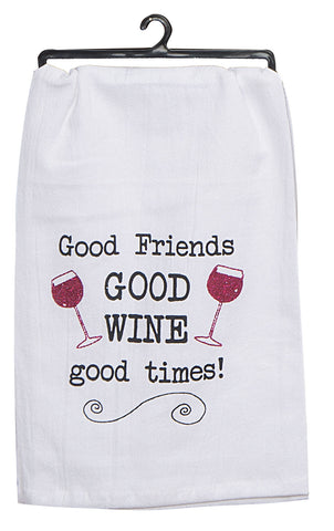 Good Friends Good Wine Towel