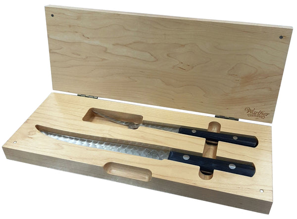 Carving Set In A Wood Chest