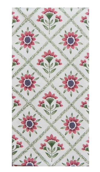 Mulberry Bloom Block Print Towel