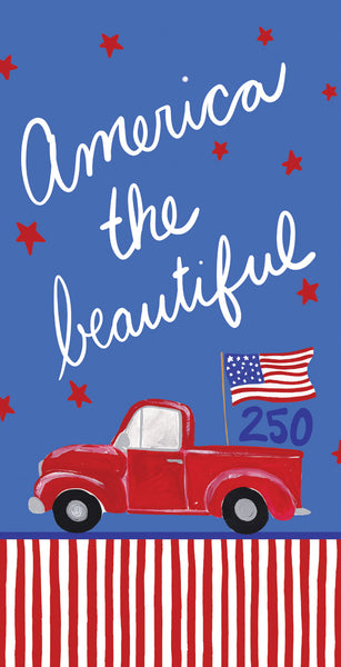 Happy Birthday America Truck Dual Purpose Towel