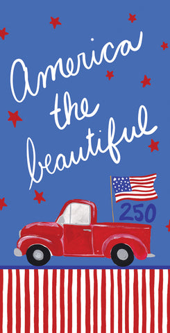 Happy Birthday America Truck Dual Purpose Towel