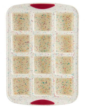 12ct Brownie Pan Confetti Fuchsia