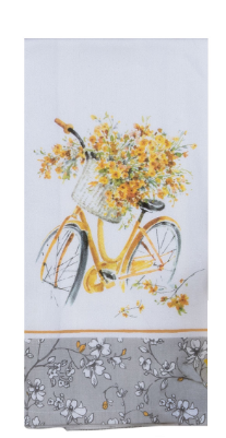 Sweet Home Yellow Bike Tea Towel