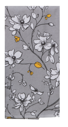 Sweet Home Grey Floral Towel