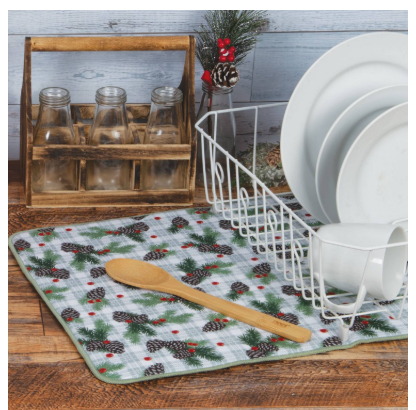 Woodsy Christmas Drying Mat