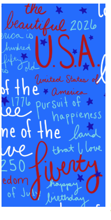 Patriotic Words Dual Purpose Towel