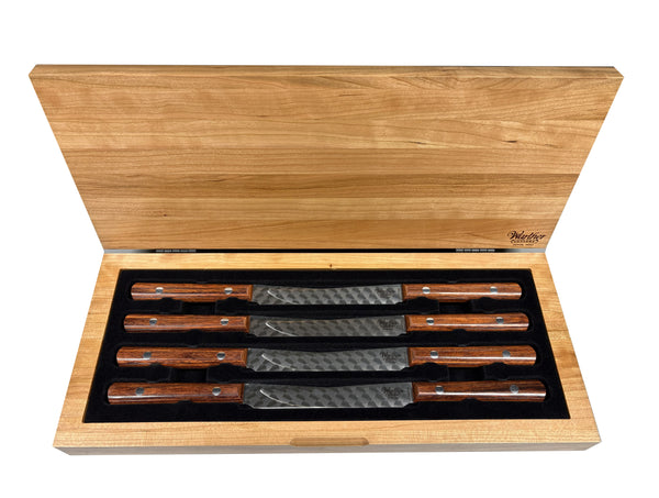 NEW DESIGN - Steak Knife Wood Chest for 5" Steak Knives, Set of 8