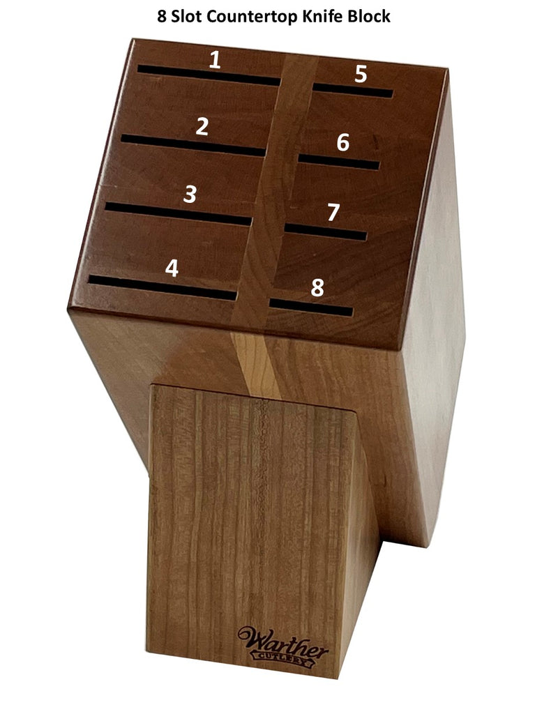 Personalized Wooden Knife Block - Including Knife Set - Engraved (Left Side)