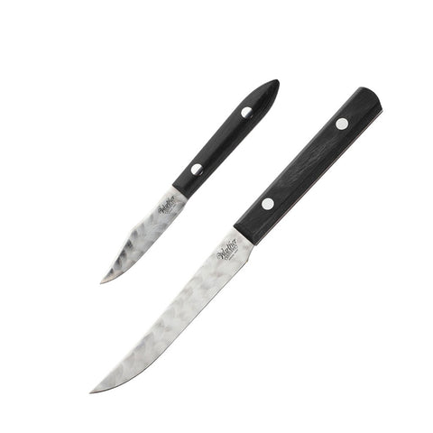 Set of 6 LE THIERS® table steak knives with ebony wood handle and stainless  steel blade